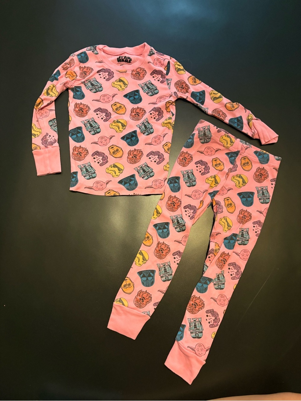 Star Wars Kids Pink Character Scatter Print Pajama Set